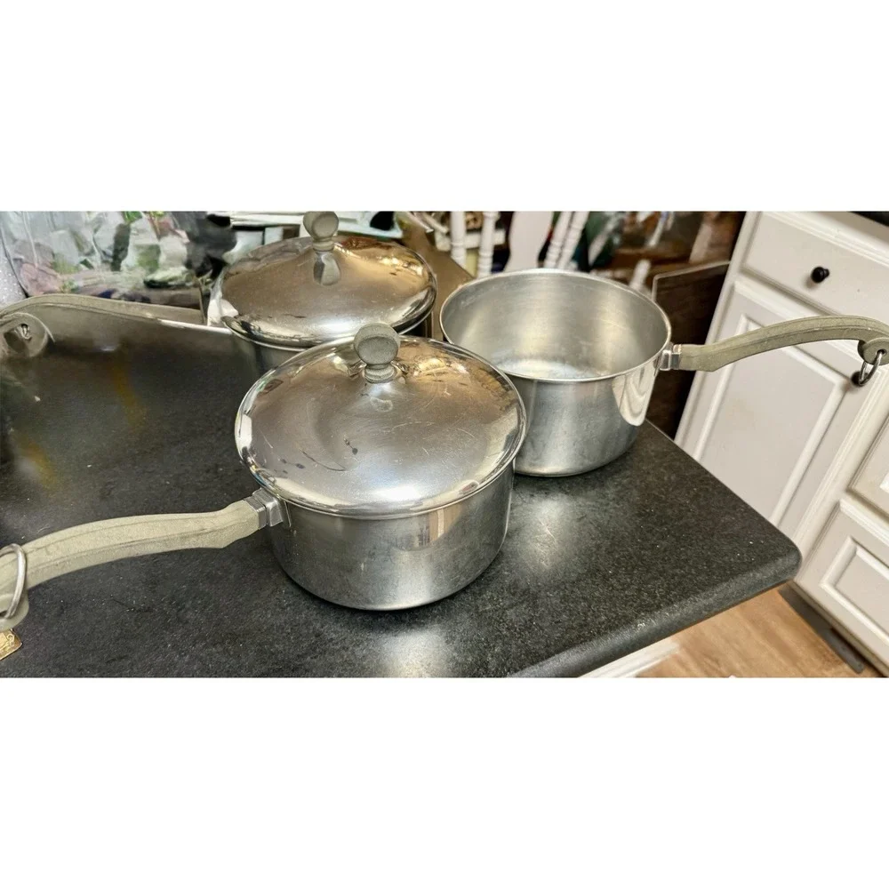 Vintage Farberware Bronx NY USA Stainless Steel Cookware 16 Pc Pot Pan Lid Lot